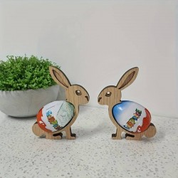 Support En Bois En Forme De Lapin De Pâques